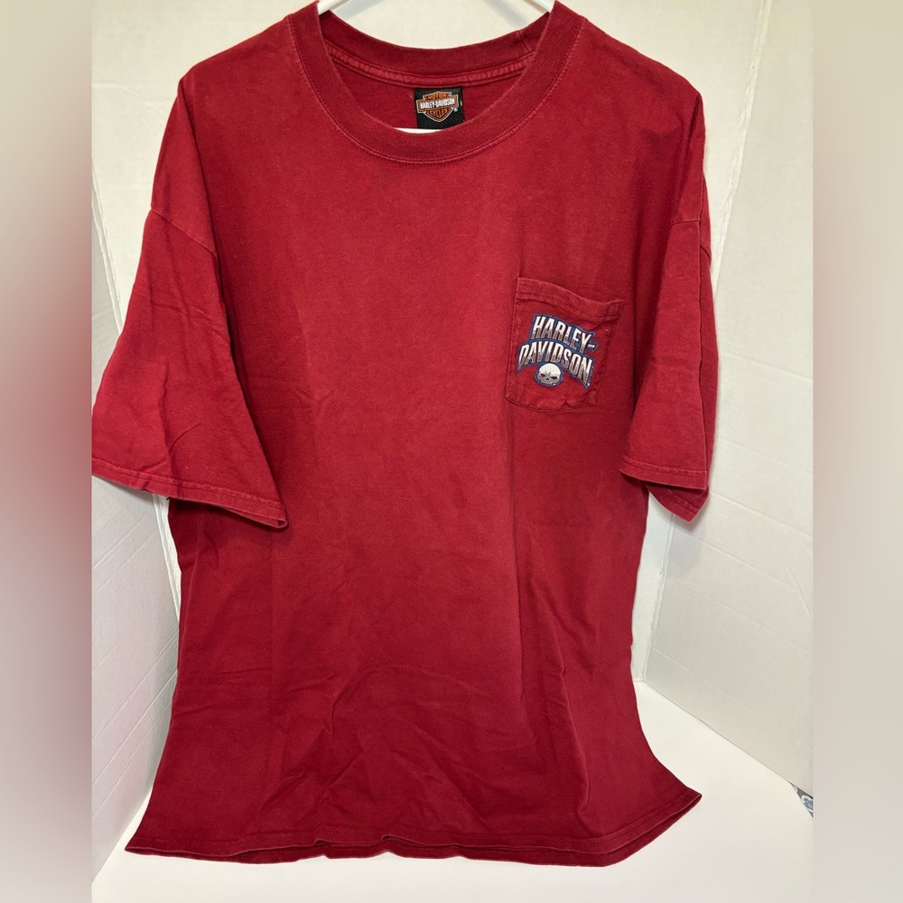 Harley-Davidson Men’s Pocket Tee 2XL Rock Star Graphic Fort Myers Florida Red
